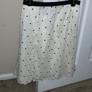Ann Taylor floral dot chiffon skirt